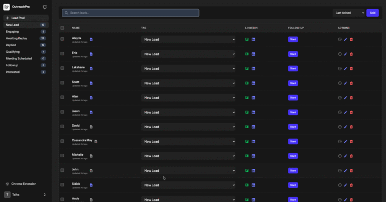 a look of my web application dashboard